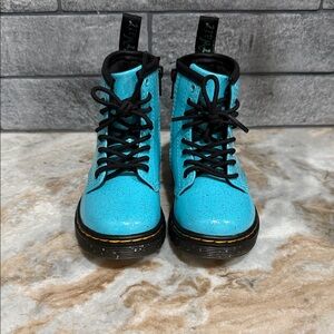 Kids Sparkle Teal Dr. Martens